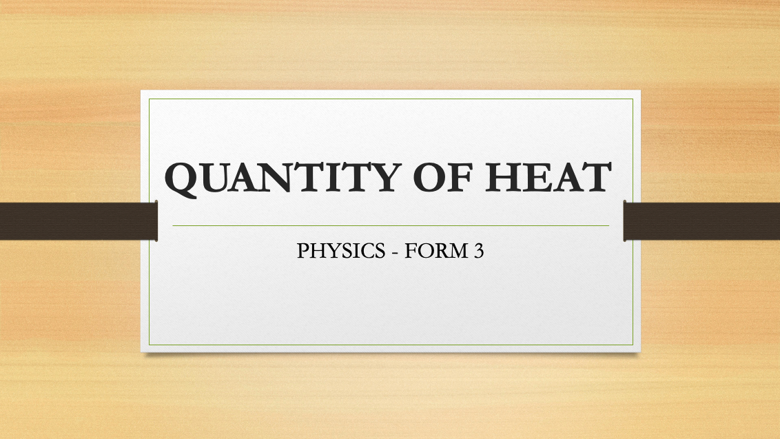 QUANTITY OF HEAT